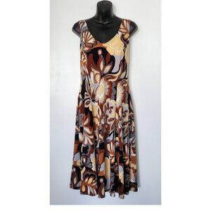 Barbara Lesser Retro Mod Crisscross Strap Fit & Flare Built-in Bra Dress Size M